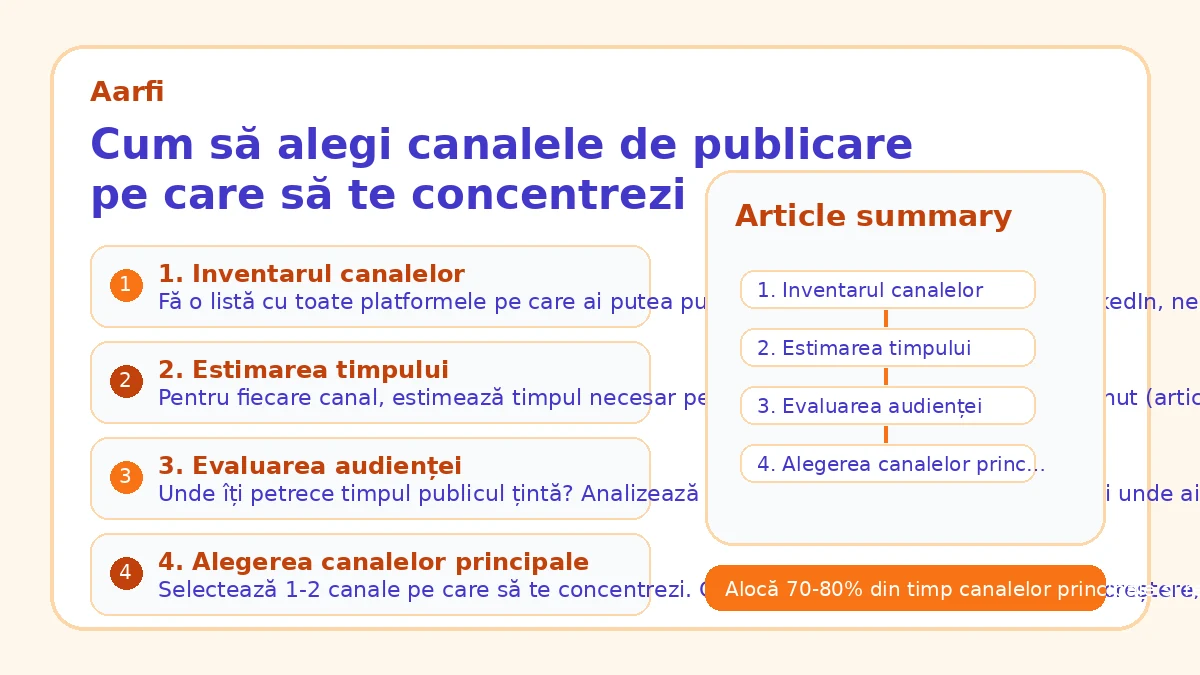 Cum să alegi canalele de publicare pe care să te concentrezi