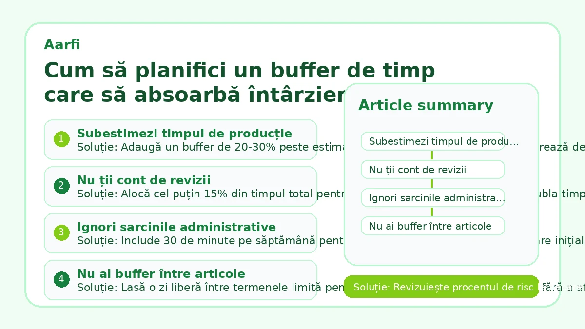 Cum să planifici un buffer de timp care să absoarbă întârzierile