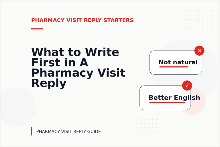 What to Write First in A Pharmacy Visit Reply