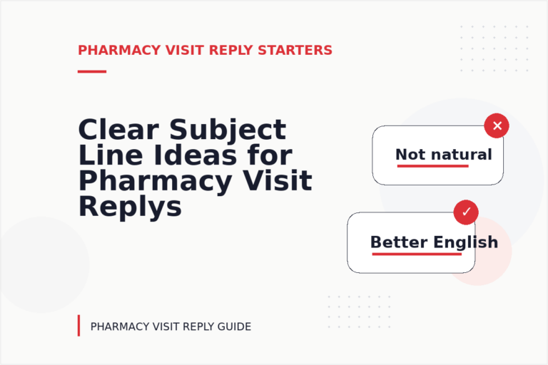 Clear Subject Line Ideas for Pharmacy Visit Replys