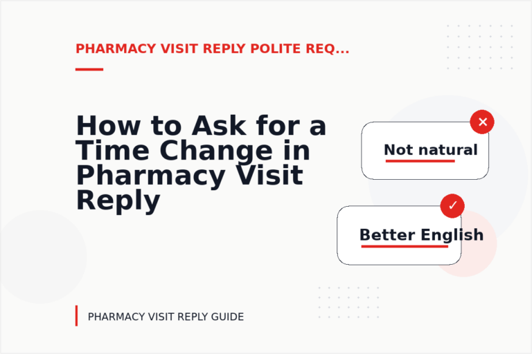 How to Ask for a Time Change in Pharmacy Visit Reply English