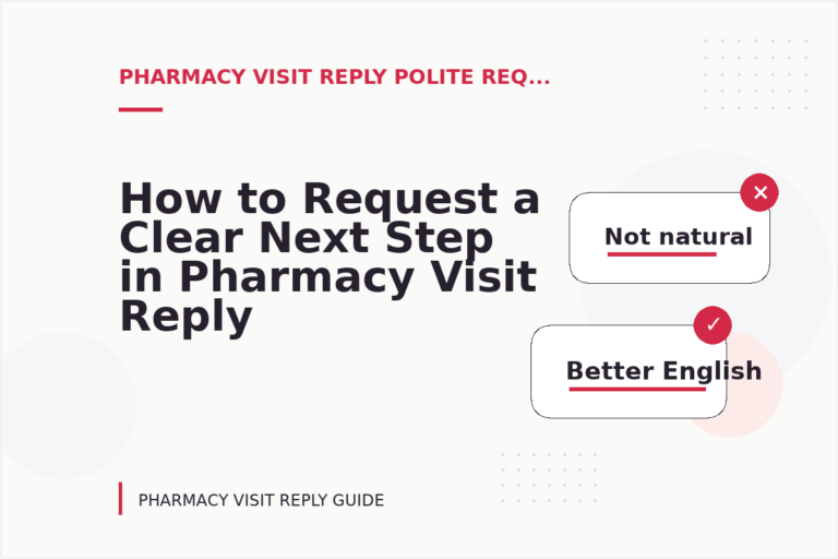 How to Request a Clear Next Step in Pharmacy Visit Reply English