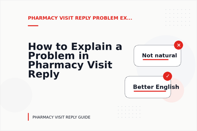 How to Explain a Problem in Pharmacy Visit Reply English