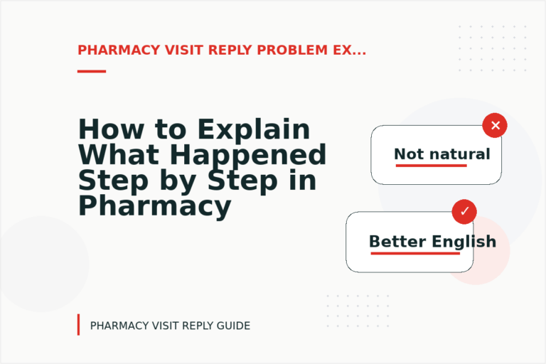 How to Explain What Happened Step by Step in Pharmacy Visit Reply English