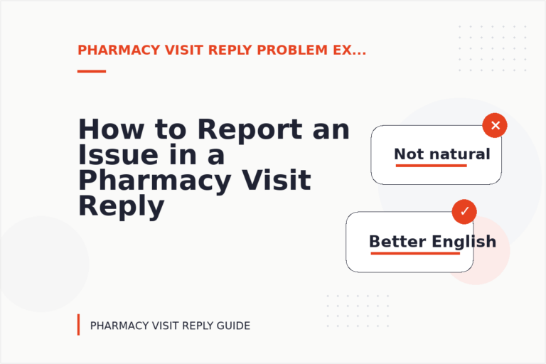 How to Report an Issue in a Pharmacy Visit Reply