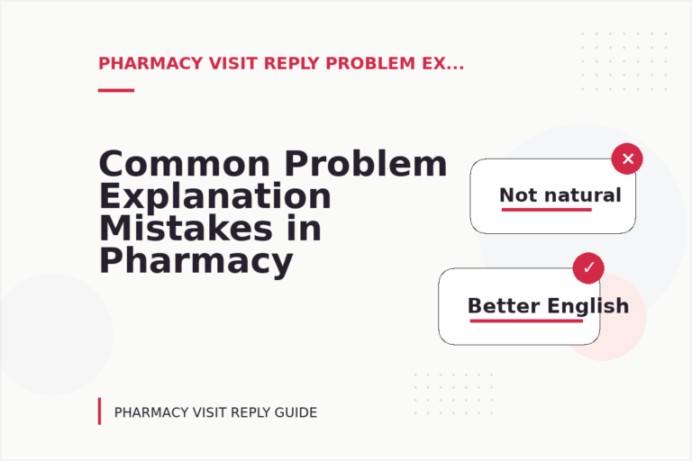 Common Problem Explanation Mistakes in Pharmacy Visit Reply English