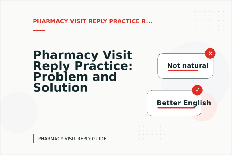 Pharmacy Visit Reply Practice: Problem and Solution Replies