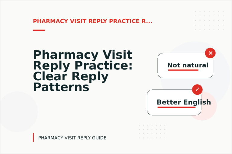 Pharmacy Visit Reply Practice: Clear Reply Patterns