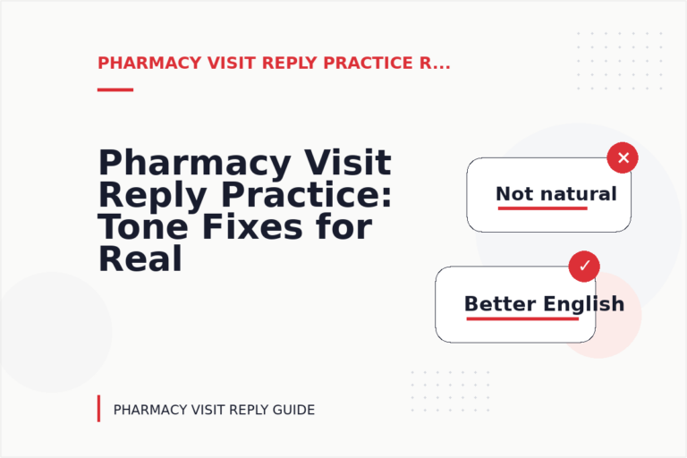 Pharmacy Visit Reply Practice: Tone Fixes for Real Situations