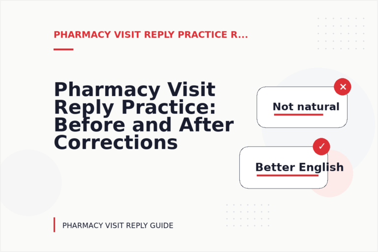 Pharmacy Visit Reply Practice: Before and After Corrections