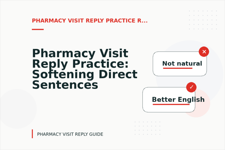 Pharmacy Visit Reply Practice: Softening Direct Sentences