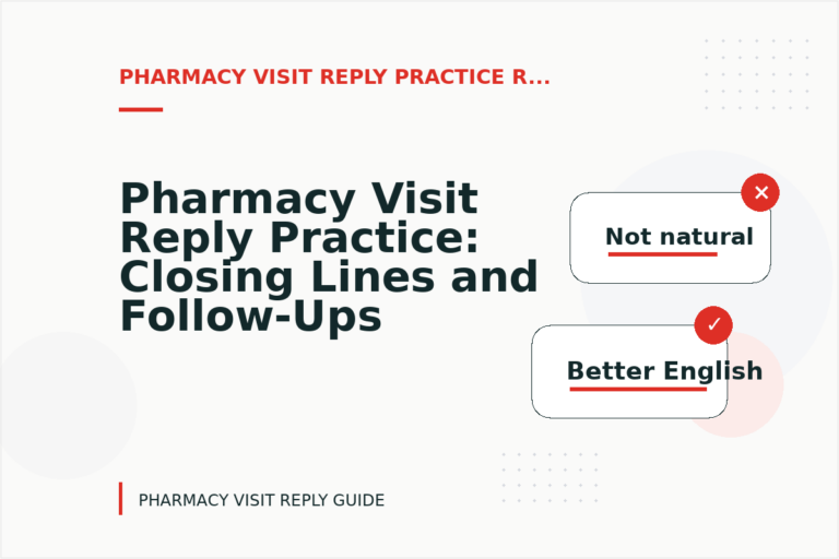 Pharmacy Visit Reply Practice: Closing Lines and Follow-Ups